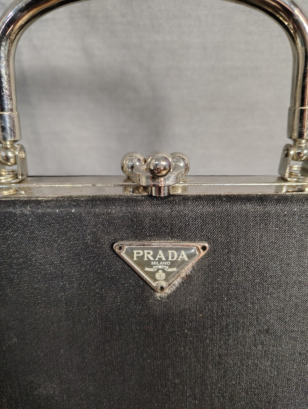 Prada Black Satin Top Handle Minaudière - Picture 3 of 7